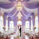 10 Panels 5ft(W) x 20ft(H) Light Purple Ceiling Drapes for Wedding Parties, 60"W x 240"L