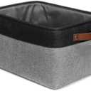 Flipshopcart Fabric Storage Baskets for Shelves, Closet Storage Bins for Shelves, Cloth Baskets for Organizing, Linen Closet Organizers, Fabric Basket, Gray/Black (Set of 1)