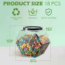 Bokon 9 Pcs Plastic Candy Jars with Lids, 30 oz Clear Hexagon Cookie Jars Bulk, Wide Mouth Treat Storage Boxes for Dry Food, Snacks, Candy Buffet, Paper Stars, Gifts, Wedding Party Favor Containers