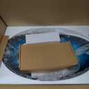 Bathroom Boat Shape Artistic Glass Vessel Sink Free Black Faucet and Pop-up Drain Set, Blue