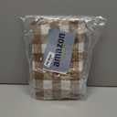 Smiry Picnic Table Cover with Bench Covers, Waterproof Elastic Fitted Tablecloths for 6 Foot Rectangle Tables, Washable Buffalo Plaid Tablecloth for Camping, Outdoor (Black & White, 30"x72")