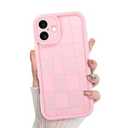 KANGHAR Compatible with iPhone 17 Case 2025, Silicone Checkered Cute Pattern, Camera Protection Soft Slim Shockproof Edge Phone Cover for Girls Women 