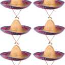 Funny Party Hats Sombrero Hats - 6 Pack -Child and Adult Sizes Costume and Dress Up Mexican Hat