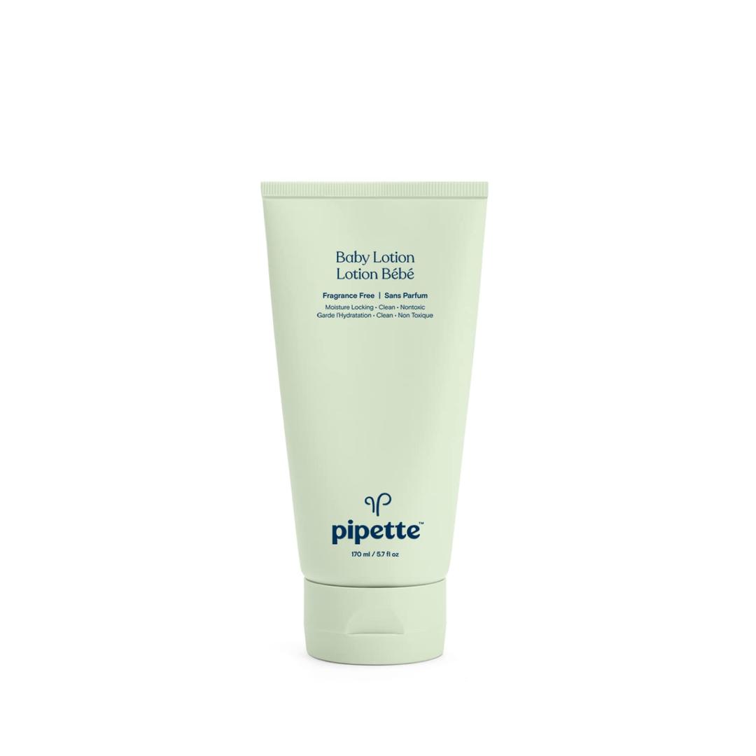 Pipette New & Improved Formula Baby Lotion, Hydration, Natural Moisture of Baby's Delicate Skin, Renewable Plant-Derived Squalane, Fragrance-Free Lotion, 3 fl. oz (3000991)