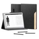 Ayotu Case for Remarkable 2 Paper Tablet 10.3" 2020 Released, Fabric Folio Cover with Pen Pocket, Stable Stand Design, Black & Light Cork (Exclusive Templates Provided)