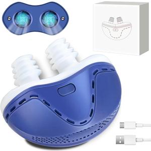 Mini Anti Snoring Devices for Snoring, Effective Anti Snoring Device, Peaceful Sleep Snore Solution - Suitable for All Nose Shapes and Both Men and Women (2 Replaceable Silicone Tips) (1PC, Blue)
