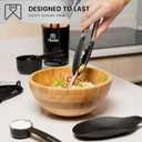 TRANI Kitchen 33- Piece Silicone Cooking Utensil Set with Holder -Compact, Heat Resistant to 446F, Non-Stick & Durable with Natural Wooden Handles, Black Spatula Set - ideal for Upgrade & Replacement