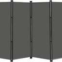 MAYOLIAH 4 Panel Room Divider Screen 6Ft Tall Foldable Privacy Dividers Indoor Wall Partition Room Separator Grey