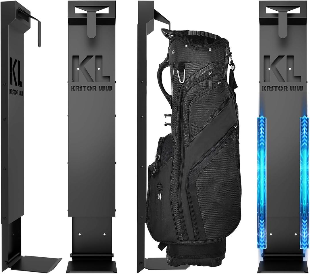 Wall Mount Golf Bag for Garage, Carbon Steel Silent Sliding Rail Golf Bag Holder Wall Mount Rack, Golf Bag Storage Organizer for Golfing Clubs, Home, Basement - 2 Pcs