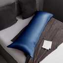 Body Cooling Pillow Cases Cover, Bamboo Rayon Pillowcases with Zipper Closure, Cool & Breathable Pillow Case for Hot Sleepers and Night Sweats, 20x54 inches, Deep Blue