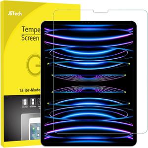 JETech Screen Protector for iPad Pro 12.9-Inch 2022/2021/2020/2018 (6th/5th/4th/3rd) Model, Edge to Edge Liquid Retina Display, Face ID Compatible, Tempered Glass Film, 1-Pack