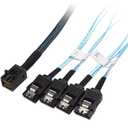 Cable Matters Internal Mini SAS HD to SATA Cable 3.3 Feet, 1m (SFF-8643 to SATA Forward Breakout)