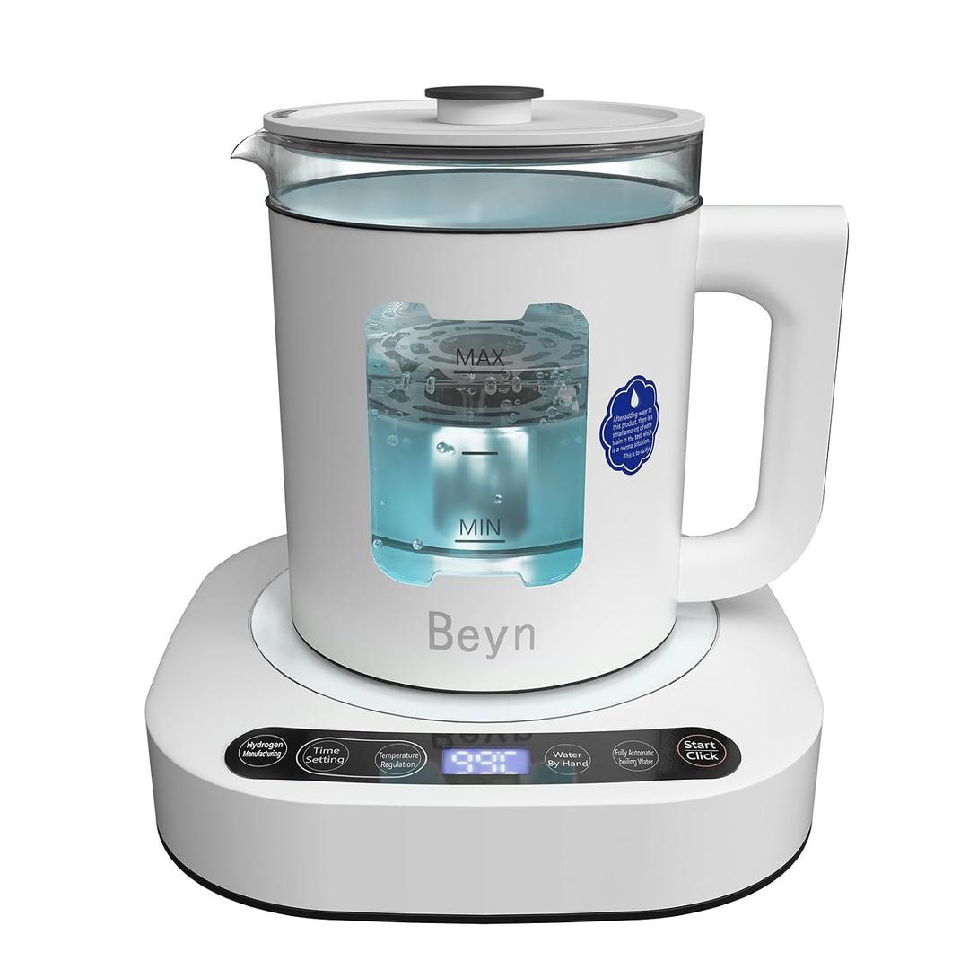 Beyn Hydrogen Water Pitcher, Selenium-Containing Hydrogen Water Kettle, Heated and Temperature-Controlled Hydrogen Water Kettle,Electrolysis Jug with SPE/PEM Technology, Balanced PH Levels.