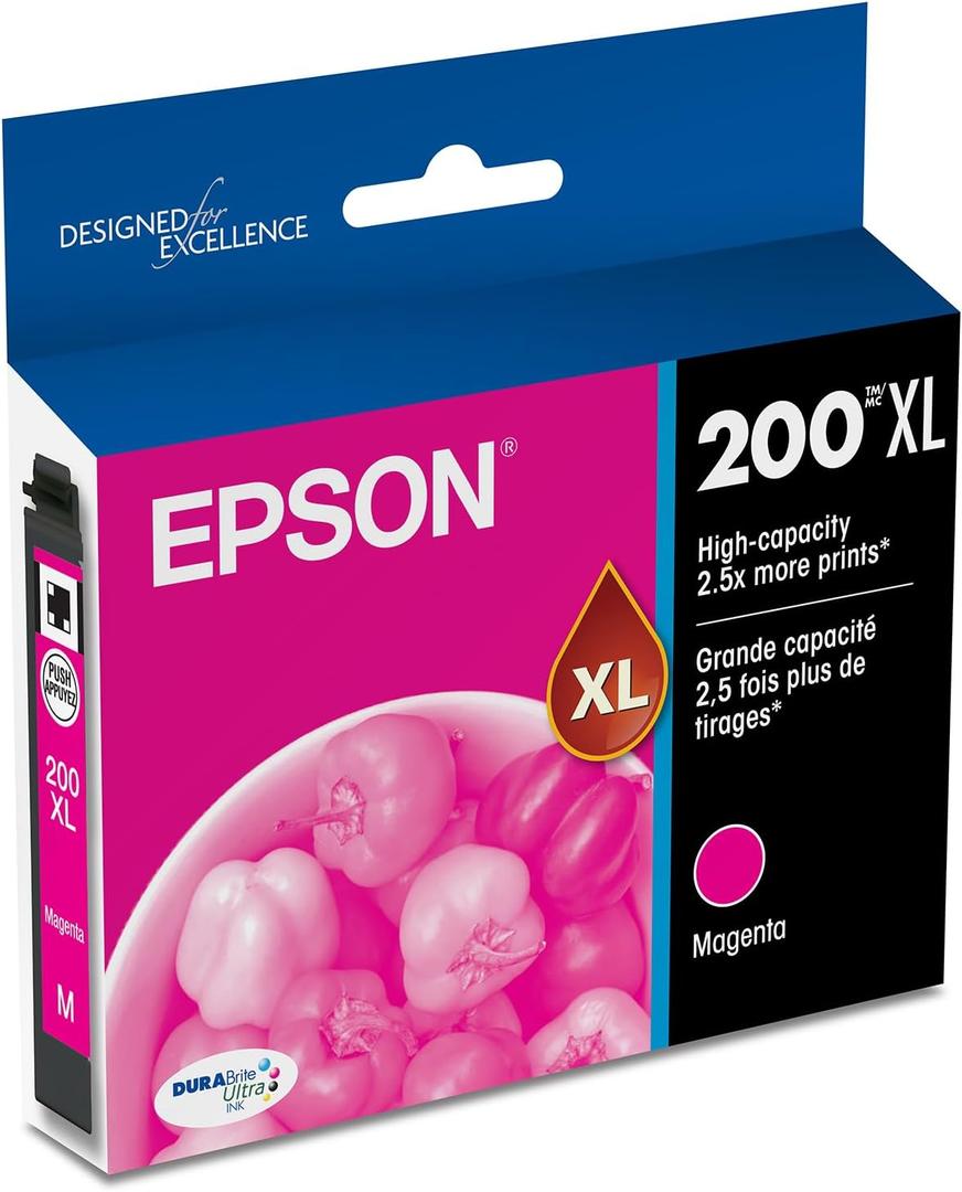 EPSON 200 DURABrite Ultra Ink High Capacity Magenta Cartridge (T200XL320-S) Works with WorkForce WF-2520, 2530, 2540, Expression XP-200, 300, 310, 400, 410