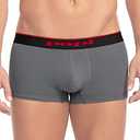 Papi Men's Stylish Brazilian Solid and Print Trunks (3-Pack of Men's Underwear) (Medium, Red/Grey/Black)