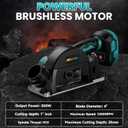 4" Brushless Cordless Cut-Off Tool Compatible with Makita 18V Battery, 500W mini Saw Up to 12000RPM with 6 Cut Off Wheel, 4" Blades & Base Plate for Metal, Wood, Tile and Plastic (No Battery)