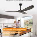 52 Inch Outdoor Ceiling Fans without Lights, Smart Wood Ceiling Fan no Light with Remote Control & Alexa/Google, Outdoor Fan for Patios Farmhouse 3 Blades High CFM Ceiling Fans Deep Brown