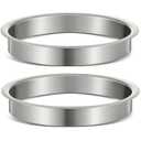 Honeydak 2 Pieces 8" (Nominal) Diameter x 1" Height 304 Polished Stainless Steel 8" x 1" Grommets for Countertop Inserted Kitchen Cabinet Counter Bin, Ease to Install