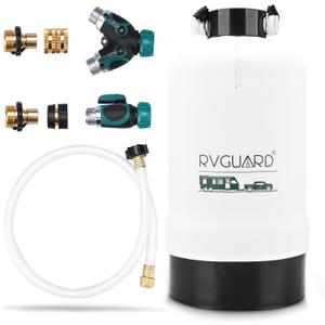 RVGUARD 16,000 Grains Portable Water Softener for RV, Reduces Hardness & Minerals & Improve Water Quality, Protects Water Systems from Hard Water Damage