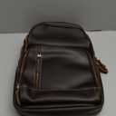 LANNSYNE Full Grain Leather Sling Bag For Men, Crossbody Bag fits 12.9" iPad Crossbody Chest Daypack (Brown)