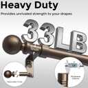 Bronze Curtain Rod 36-91 Inch, 1 Inch Adjustable Heavy Duty Curtain Rods for Windows, Decorative Modern Window Treatment Rods, Telescopic Splicing Metal Drapery Pole, Easy Installation