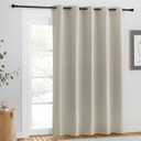 NICETOWN Blackout Natural Curtain for Living Room - Grommet Thermal Insulated Solid Room Darkening Thermal Curtain Drape Sound Reducing for Bedroom/Living Room (1 Panel, W66 x L84)