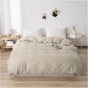 UOIO Plaid Duvet Cover Comforter Case Printed Quilt Cover,Cotton Duvet (King)