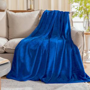 JIAHANNHA Royal Blue Throw Blanket Fleece Blanket 60"x80",Super Soft Cozy Plush Throw Blanket for Couch Sofa Bed,Warm and Lightweight Velvet Bed Blankets for Adults