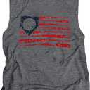 Baseball Tanks Top Women America Flag Baseball Graphic Vests Casual Sleeve Baseball Game Shirt (Gray, XXL)