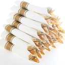 Supernal Pre Rolled Napkin with Gold Plastic Silverware Set of 30pack, Disposable Gold Silverware with Linen Napkin, Heavy Weight, Wrapped Plastic Silverware Suit for Wedding, Catering Event, Party