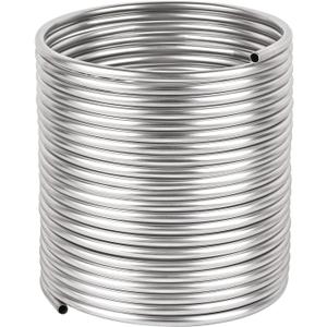 3/8" x 50Ft 304 Stainless Steel Tubing Coil, Immerson Tubing Coil for Ice Bath Wort Chiller, Beer Brewing, Welded Stainless Steel Tube for DIY Projects (5/16" x 50Ft)