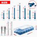 200Pcs Concrete Screws with Drill Bit and Driver bit, 3/16" 1/4" Hex Head Concrete Cement Screws Assortment Kit for Anchoring to Masonry, Block or Brick Stucco, Length 1-1/4" to 2-3/4"
