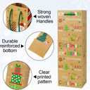 12PCS Christmas Wine Gift Bags Premium Kraft Paper Bottle Cover Wrapping Bags Bulk with Handles Gift Tags Reusable Holiday Wine Tote for Gifts Xmas Party Favours New Year Champagne Whiskey Liquor(Brown)