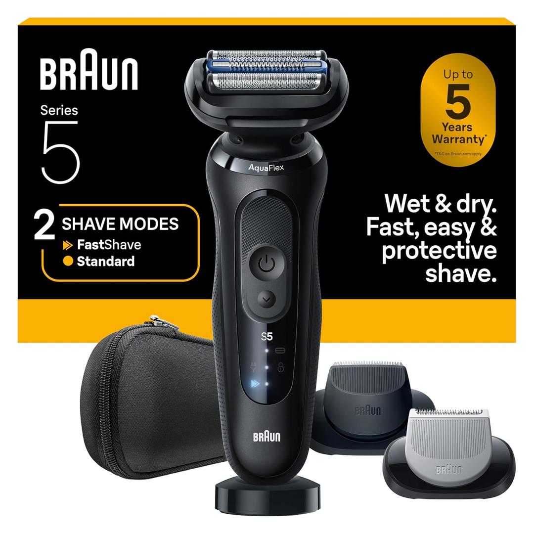 Braun Electric Razor for Men Series 5, Beard Shaver, Electric Shaver with Body Groomer and Travel Case, S5 5155cs