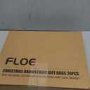 FLOE 24Pcs Burlap Christmas Drawstring Bags, 8x10in Buffalo Plaid Xmas Gift Bags w/Tag Xmas Candy Bag Medium Christmas Linen Treat Goody Gift Sacks Reusable Gifts Wrapping Bag for Holiday Party Favor (Red, Green & White Black)