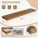 Dreamland Deep Floating Shelves, 8" Deep Long Shelves Set of 2, 40 Inches Floating Shelf for Wall,Large Display & Storage Shelf for Bathroom Bedroom Living Room Kitchen Office, Walnut, 40"W x 8"D, 2 Pack