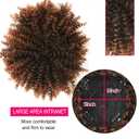 Afro Kinky Curly Toppers for Women - Synthetic Ombre Brown Top Hair Pieces Clip on With Bangs, Convertible Toupee & Tooper for Thinning Hair, Short Curly, 30#