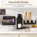 Lifewit 2-tier Coffee Station Organizer Caddy for Countertop, 10 Compartments Coffee Bar Organizers for Cups, Pods, Sugar, Compact Condiment Holders Storage for Office Breakroom Kitchen Home Black