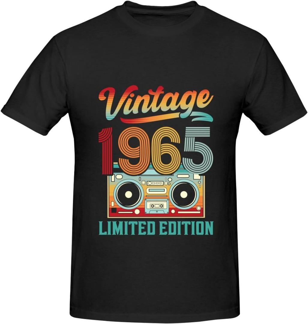 Limited Edition 1965 Shirt for Men, Funny Cotton Vintage 60th Birthday T-Shirts