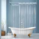 EurCross Clawfoot Tub Clear Shower Curtain 180x72 inch with 30 Holes and Free Hooks,Extra Large Wide Clear Shower Curtain Liner with 5 Magnet Weights, 9G Thickness Premium PEVA,Waterproof
