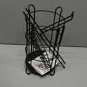 Toilet Paper Holder Stand with Shelf, Free Standing Tissue Roll Storage Rack with Dispenser for Bathroom, Black (23.6'')