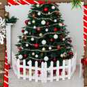 6 Pcs Christmas Tree Fences 15.75"L x 11.8"w Wooden Tall White Picket Fence Gate Decoration Around Christmas Tree Barrier Border for Dog Pets Baby Kids Xmas Holiday Wedding Garden Home Party