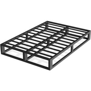 Bilily 6 Inch Queen Bed Frame with Steel Slat Support,Low Profile Queen Metal Platform Bed Frame Support Mattress Foundation,Heavy Duty,No Box Spring Needed,Easy Assembly,Noise Free