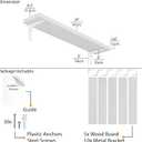 Wallniture Arras 24" Bathroom Shelves, Floating Shelves for Wall Storage, Bookshelf Living Room Decor, Bedroom, Kitchen Shelf, White Set of 5