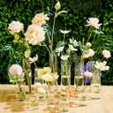 Bud Vases Set of 12 Tall Glass Cylinder Vases Clear Single Flower Glass Vase Bulk for Wildflower Party Centerpieces Wedding Decoration Floating Candle Holder Wedding Decor, 6 Sizes