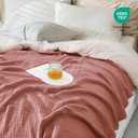 Carriediosa 100% Cotton Muslin Throw Blanket 66" X 90" Twin XL Size4-Layers Summer Gauze Throws for Bed CouchSoft Lightweight Breathable Linen Blankets Bedspread for Adults All SeasonMauve