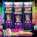 Party City 300 Glow Sticks Bulk Party Pack 8 Neon Glow in the Dark Party Supplies, Glowsticks with Connectors Bracelets & Necklaces, Light Up Favors for Kids, Adults, Birthdays, Parties, Decorations