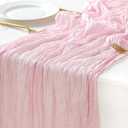 Sioloc Light Pink Cheesecloth Table Runner 120 x 35, Soft Gauze Boho Wedding Valentines Table Decor for 10ft Table, Romantic Party, Baby Shower, Bridal Shower, Home & Event Decor (1pc)