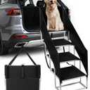 Dog Stairs with Guardrail for Large Dogs Extra Wide 20Inch Step, 34 Inch 4 Step Non Slip Surface, Supports up to 230 lbs Designed for Oversized SUVs, Off Road Vehicles, and Pickup Trucks