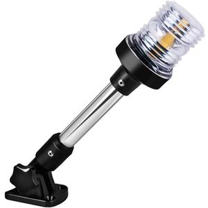 White LED Fold Down Boat Stern Light Boat Anchor Light for Pontoon and Fishing Boat (12")